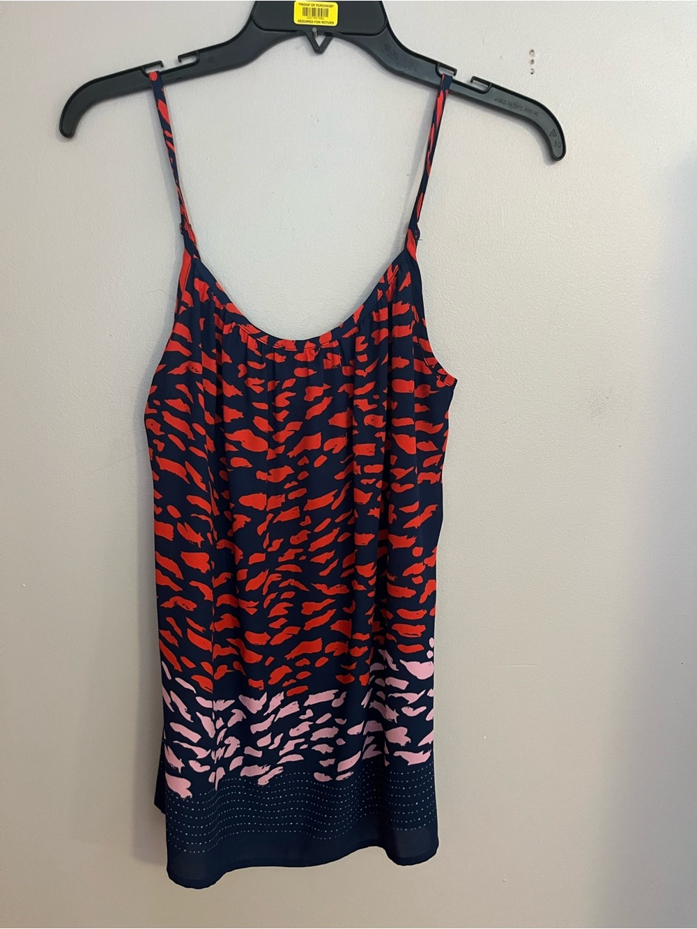 CAbi Navy Camisole with Red and Pink Abstract‎ Print
